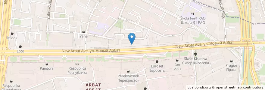 Mapa de ubicacion de VTB en Russia, Central Federal District, Moscow, Central Administrative Okrug, Arbat District.