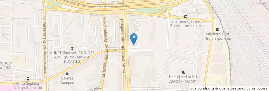 Mapa de ubicacion de МКБ en Rusland, Centraal Federaal District, Moskou, Северо-Восточный Административный Округ, Центральный Административный Округ, Мещанский Район.