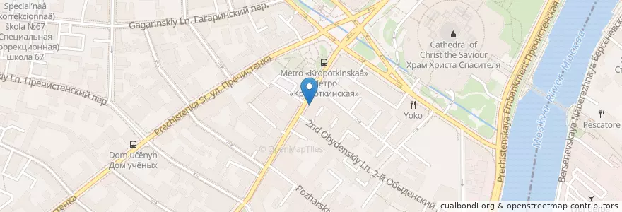 Mapa de ubicacion de Unicredit en روسیه, Центральный Федеральный Округ, Москва, Центральный Административный Округ, Район Хамовники.