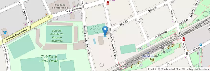 Mapa de ubicacion de 224 - Ferrocarril Oeste en الأرجنتين, Ciudad Autónoma De Buenos Aires, Buenos Aires, Comuna 6.