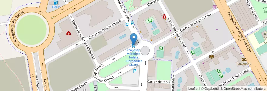 Mapa de ubicacion de 224 Josep Monforte Tudela - Hernández Lázaro en スペイン, バレンシア州, València / Valencia, Comarca De València, València.