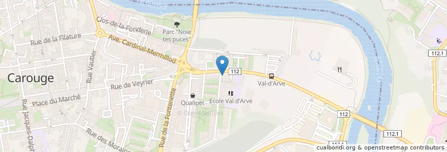 Mapa de ubicacion de Café du Stade en Suiza, Ginebra, Ginebra, Ginebra, Carouge (Ge).