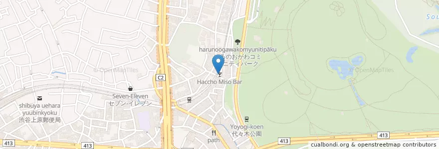 Mapa de ubicacion de Haccho Miso Bar en Japan, Tokyo, Shibuya.