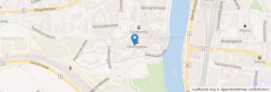 Mapa de ubicacion de Mohiba Shisha Bar en Schweiz/Suisse/Svizzera/Svizra, Solothurn, Amtei Olten-Gösgen, Bezirk Olten, Olten.