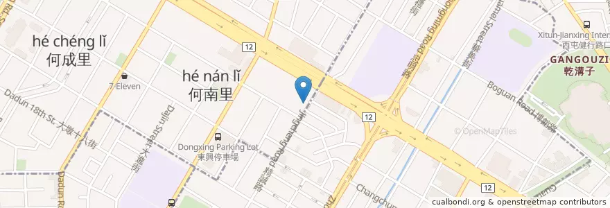 Mapa de ubicacion de 鼎王麻辣鍋 en Taiwán, Taichung, 西區.