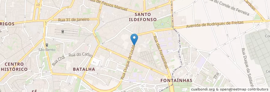 Mapa de ubicacion de Lua Nova en 葡萄牙, 北部大區, Área Metropolitana Do Porto, Porto, Porto, Cedofeita, Santo Ildefonso, Sé, Miragaia, São Nicolau E Vitória.