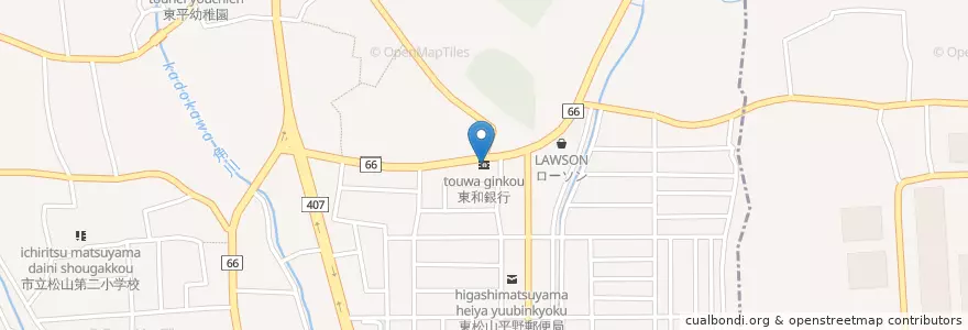Mapa de ubicacion de 東和銀行 en 日本, 埼玉县, 東松山市.