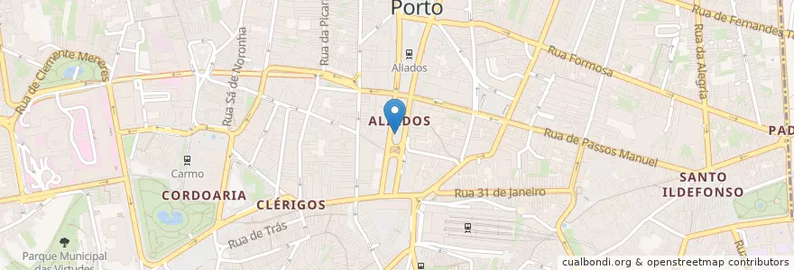 Mapa de ubicacion de A Juventude en Portugal, Norte, Área Metropolitana Do Porto, Porto, Porto, Cedofeita, Santo Ildefonso, Sé, Miragaia, São Nicolau E Vitória.