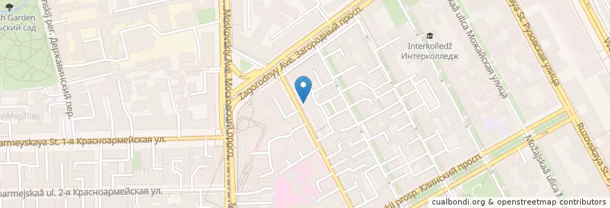 Mapa de ubicacion de Street en 俄罗斯/俄羅斯, Северо-Западный Федеральный Округ, 列宁格勒州, Санкт-Петербург, Адмиралтейский Район, Округ Семёновский.