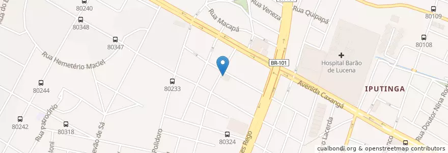 Mapa de ubicacion de Colégio Conhecer en ブラジル, 北東部地域, ペルナンブーコ, Região Geográgica Imediata Do Recife, Região Geográfica Intermediária Do Recife, Região Metropolitana Do Recife, レシフェ.