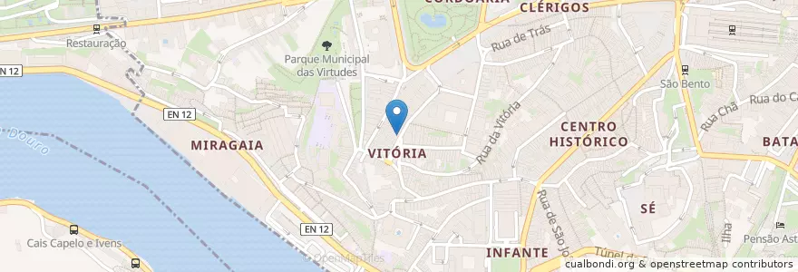 Mapa de ubicacion de Amor aos Pedaços en Portugal, Norte, Área Metropolitana Do Porto, Porto, Porto, Cedofeita, Santo Ildefonso, Sé, Miragaia, São Nicolau E Vitória.