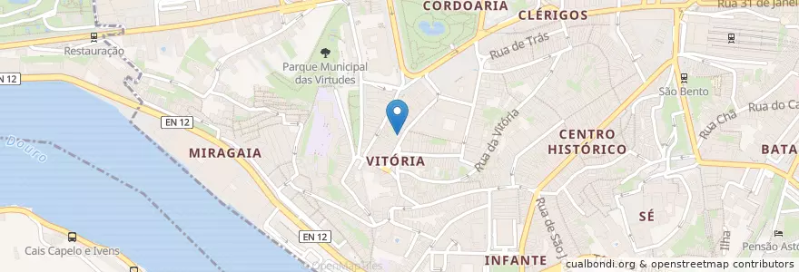 Mapa de ubicacion de C. Social Vitória en البرتغال, المنطقة الشمالية (البرتغال), Área Metropolitana Do Porto, بورتو, بورتو, Cedofeita, Santo Ildefonso, Sé, Miragaia, São Nicolau E Vitória.