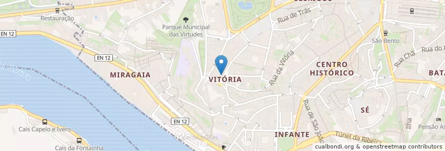 Mapa de ubicacion de Vasquinho en پرتغال, Norte, Área Metropolitana Do Porto, Porto, Porto, Cedofeita, Santo Ildefonso, Sé, Miragaia, São Nicolau E Vitória.