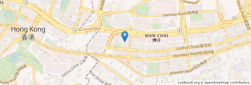 Mapa de ubicacion de The Wanch en Chine, Guangdong, Hong Kong, Île De Hong Kong, Nouveaux Territoires, 灣仔區 Wan Chai District.