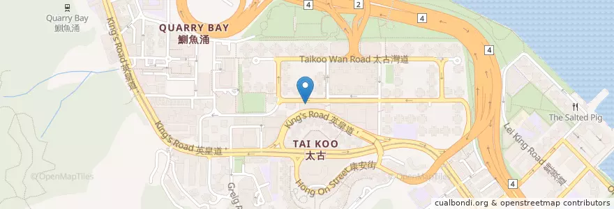 Mapa de ubicacion de Sugar Bar + Deck + Lodge en China, Guangdong, Hong Kong, Pulau Hong Kong, Wilayah Baru, 東區 Eastern District.