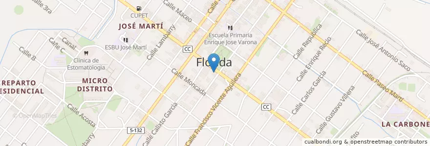 Mapa de ubicacion de Banco Popular De Ahorro en کوبا, Camagüey, Florida, Ciudad De Florida.