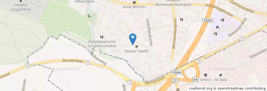 Mapa de ubicacion de Restaurant Rustica en İsviçre, Zürih, Bezirk Dietikon, Dietikon.