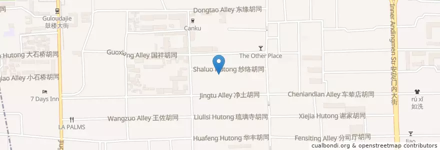 Mapa de ubicacion de Bed Bar en China, Peking, Hebei, 东城区.