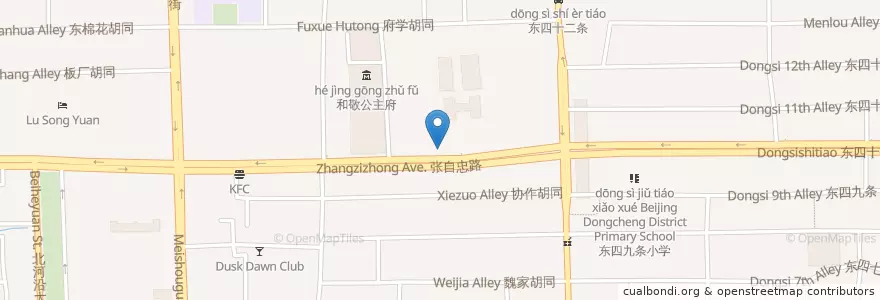Mapa de ubicacion de Yugong Yishan en 中国, 北京市, 河北省, 东城区.