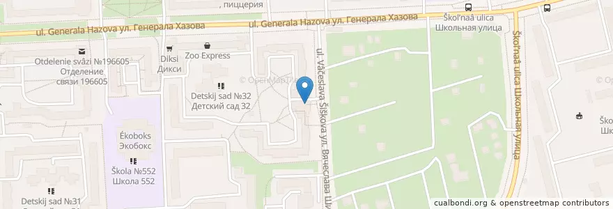 Mapa de ubicacion de Parivan Bar en ロシア, 北西連邦管区, レニングラード州, サンクト ペテルブルク, Пушкинский Район, Пушкин.