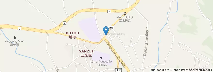 Mapa de ubicacion de 三芝郵局 en تايوان, تايبيه الجديدة, 三芝區.