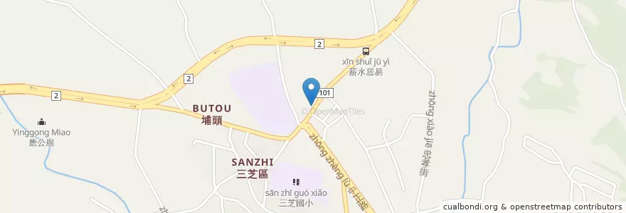 Mapa de ubicacion de 鐵路便當 en Taiwan, 新北市, 三芝區.