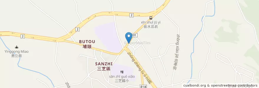 Mapa de ubicacion de 老地方潮州肉圓 en 臺灣, 新北市, 三芝區.