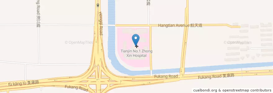 Mapa de ubicacion de Tianjin No.1 Zhong Xin Hospital en 中国, 天津市, 河北省, 南开区 (Nankai).