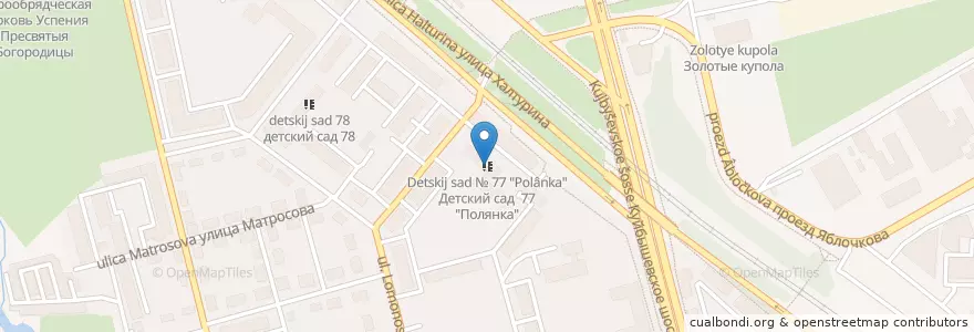 Mapa de ubicacion de Детский сад № 77 "Полянка" en Russland, Föderationskreis Zentralrussland, Oblast Rjasan, Городской Округ Рязань.