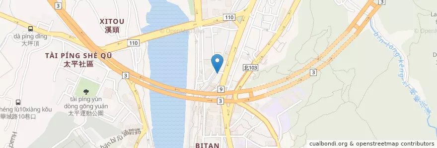 Mapa de ubicacion de 萬善祠 en تایوان, 新北市, 新店區.