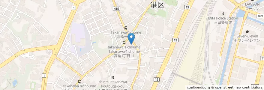 Mapa de ubicacion de CILL-DE-SAC en Japon, Tokyo, 港区.