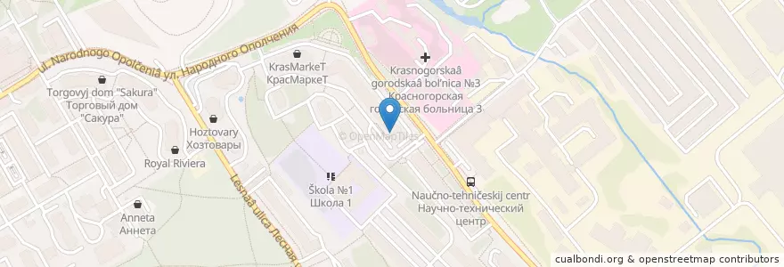 Mapa de ubicacion de Красногорский городской суд en Rusia, Distrito Federal Central, Óblast De Moscú, Городской Округ Красногорск.