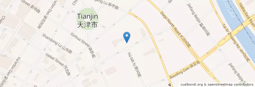 Mapa de ubicacion de Tianjin Police Station (Main office) en China, Tianjin, Hebei, Heping District.