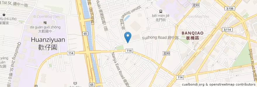 Mapa de ubicacion de 福德宮 en تايوان, تايبيه الجديدة, 板橋區.