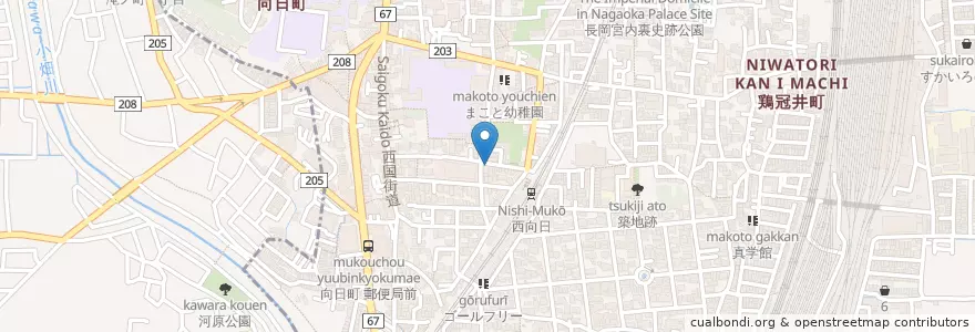 Mapa de ubicacion de パソコン教室 en Jepun, 京都府, 向日市.