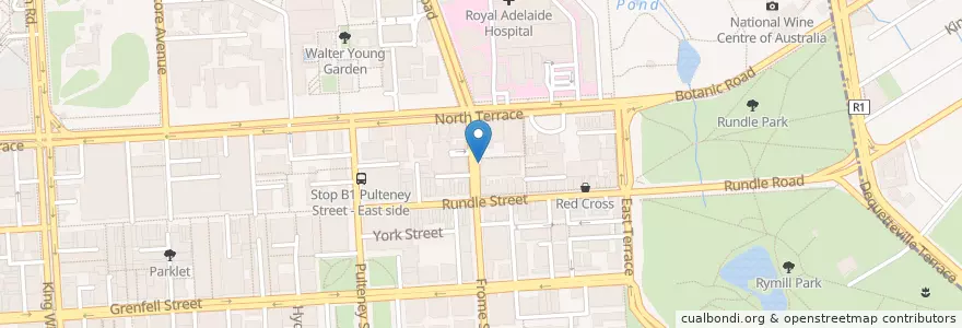 Mapa de ubicacion de UPark on Frome Street en 오스트레일리아, South Australia, Adelaide, Adelaide City Council.