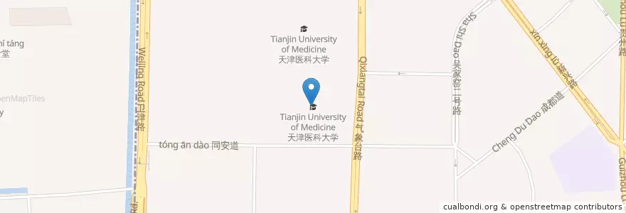 Mapa de ubicacion de Tianjin University of Medicine en China, Tianjin, Hebei, Heping District.