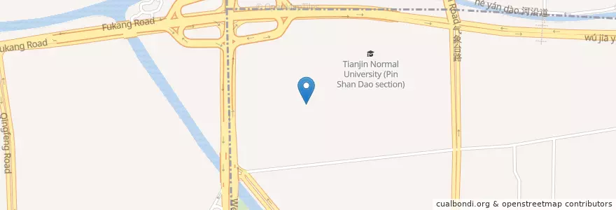 Mapa de ubicacion de Tianjin Normal University (Pin Shan Dao section) en 中国, 天津市, 河北省, 南开区 (Nankai), 河西区 (Hexi).