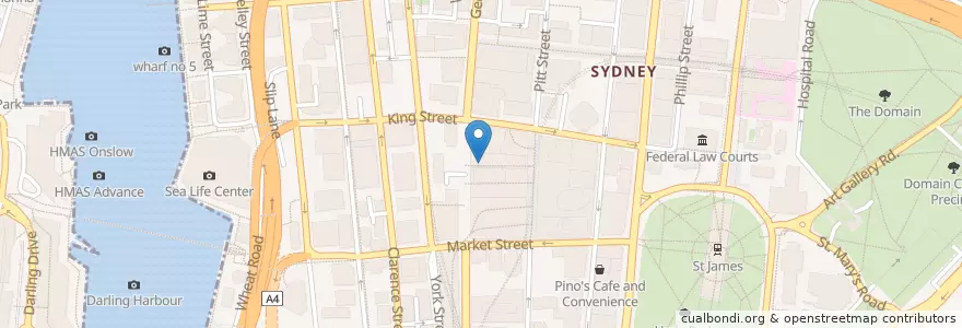 Mapa de ubicacion de Pendolino en Australië, Nieuw-Zuid-Wales, Council Of The City Of Sydney, Sydney.