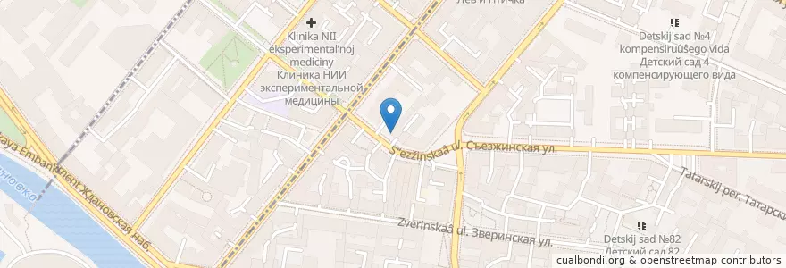 Mapa de ubicacion de Центр здоровья волос en Russia, Northwestern Federal District, Leningrad Oblast, Saint Petersburg, Petrogradsky District, Введенский Округ.