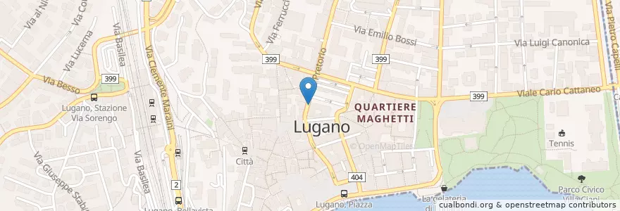 Mapa de ubicacion de RiParTi 2.0 en سويسرا, Ticino, Distretto Di Lugano, Lugano, Circolo Di Lugano Ovest.