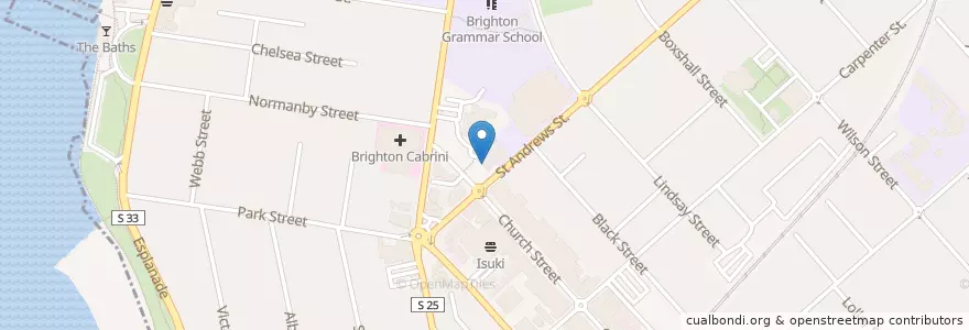Mapa de ubicacion de Brighton Schoolhouse en Australia, Victoria, City Of Bayside.