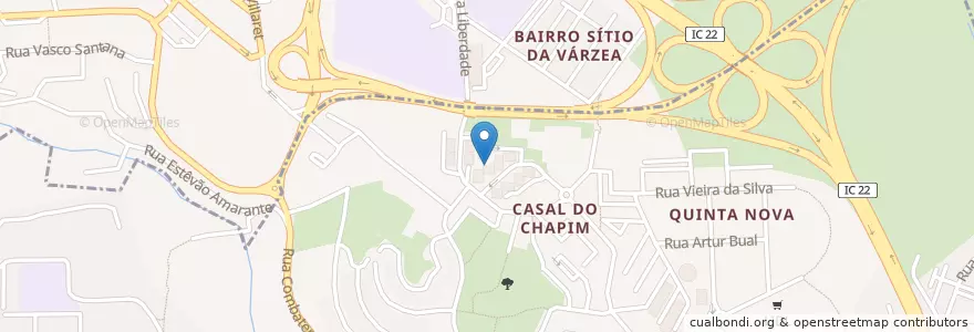 Mapa de ubicacion de O Bolinha en Portugal, Aire Métropolitaine De Lisbonne, Lisbonne, Grande Lisboa, Odivelas, Odivelas.
