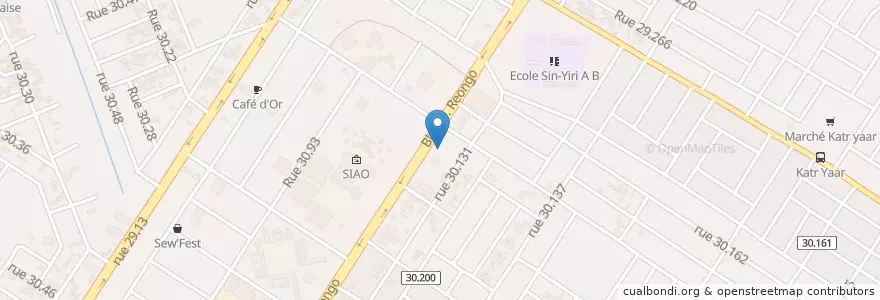 Mapa de ubicacion de Le Point Focal en 布基纳法索, Centre, Kadiogo, 瓦加杜古.