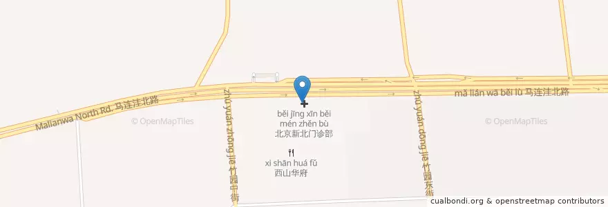 Mapa de ubicacion de 北京新北门诊部 en چین, پکن, هبئی, 海淀区.