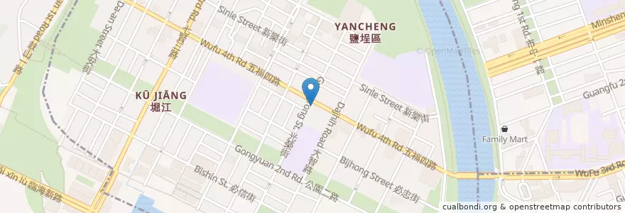 Mapa de ubicacion de 五福四路派出所 en 臺灣, 高雄市, 鹽埕區.