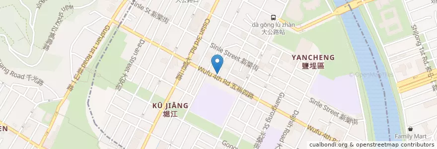 Mapa de ubicacion de 陶湘火鍋店 en 타이완, 가오슝시, 옌청구.