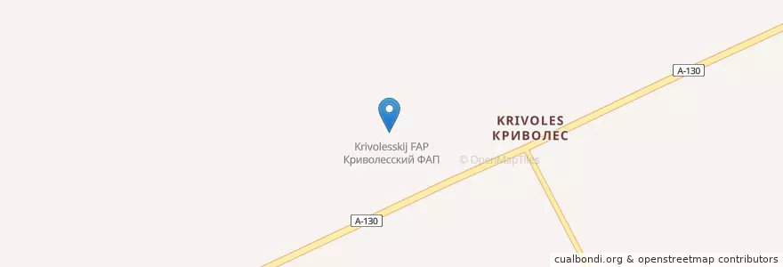 Mapa de ubicacion de Криволесский ФАП en Rusland, Centraal Federaal District, Oblast Smolensk, Шумячский Район, Озёрное Сельское Поселение.