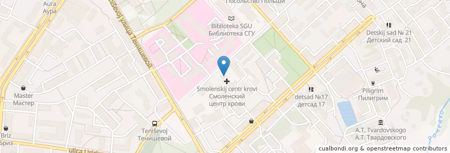 Mapa de ubicacion de Смоленский областной медицинский информационно-аналитический центр en Russia, Central Federal District, Smolensk Oblast, Smolensky District, Smolensk.