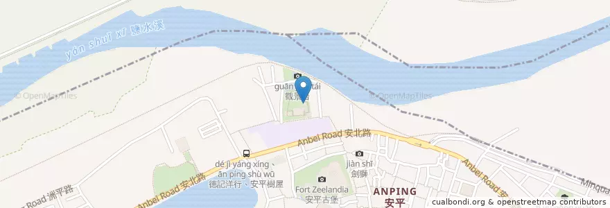 Mapa de ubicacion de 樹屋咖啡館 en 台湾, 台南市, 安平区.